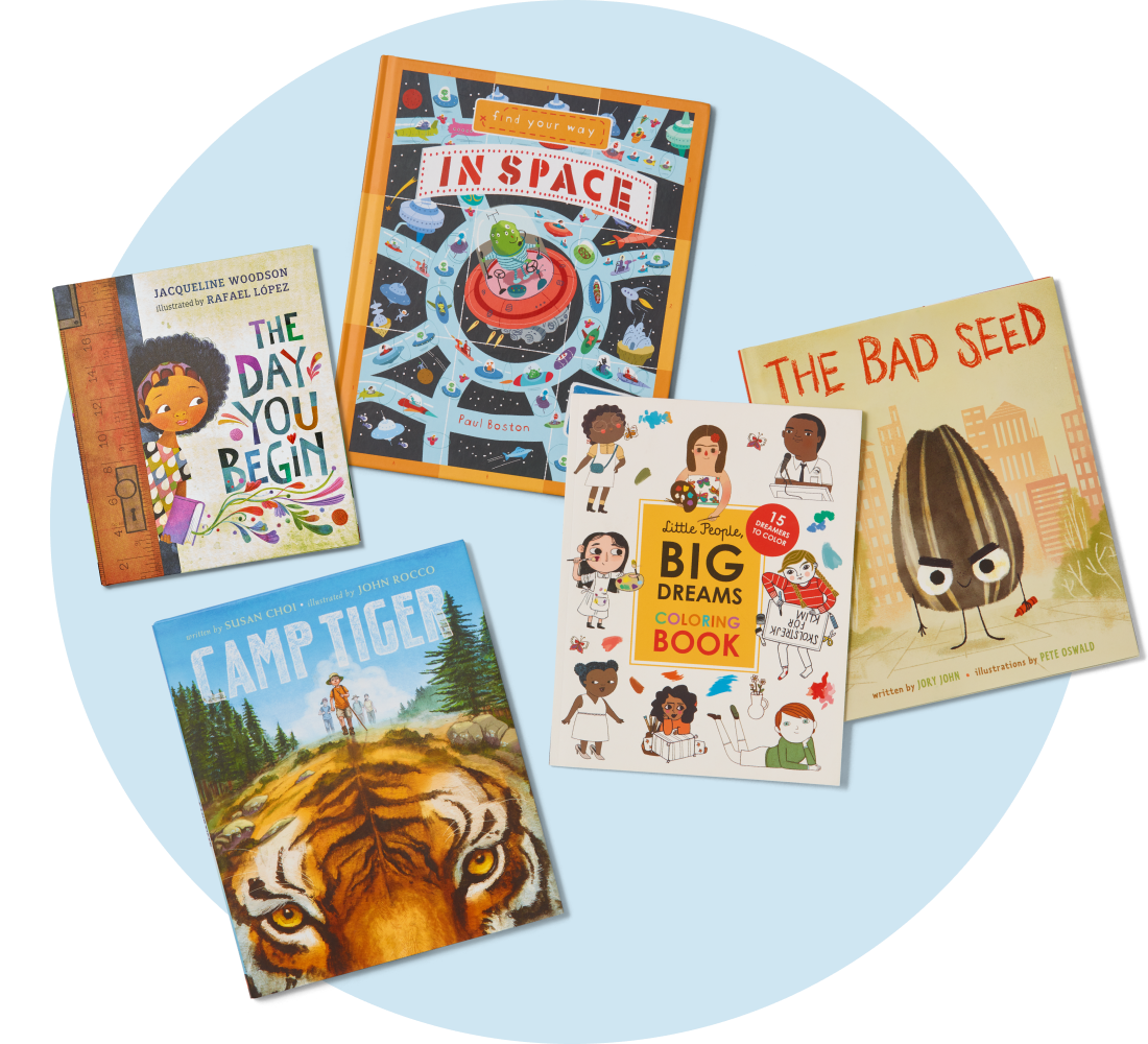 Stack of books for children preschool to second grade