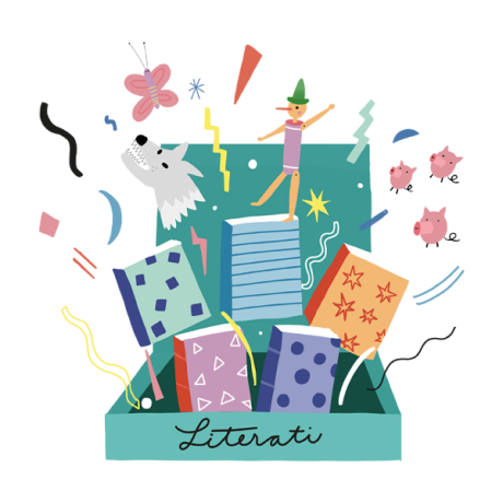Books exploding out of a literati box